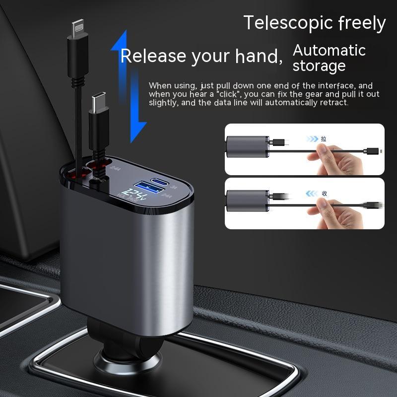 100W Retractable Fast Car Charger