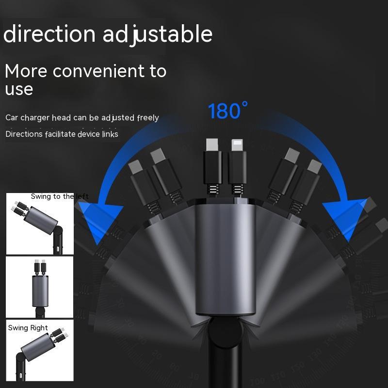 100W Retractable Fast Car Charger